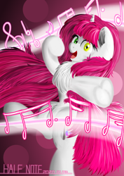 Size: 2894x4093 | Tagged: safe, derpibooru import, oc, oc only, oc:half note, unicorn, female, hooves up, horn, looking at you, male, mare, solo, unicorn oc