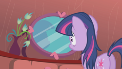 Size: 1920x1080 | Tagged: safe, derpibooru import, screencap, twilight sparkle, unicorn twilight, pony, unicorn, bridle gossip, butt, female, mare, mirror, plot, reflection, solo, twibutt