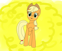 Size: 726x600 | Tagged: safe, artist:sunattic, derpibooru import, applejack, earth pony, pony, blonde mane, female, mare, orange coat, solo