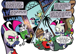 Size: 1045x748 | Tagged: safe, artist:andypriceart, derpibooru import, idw, marini, zecora, zebra, spoiler:comic90, cropped