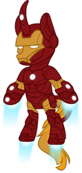 Size: 1280x2683 | Tagged: safe, artist:mlp-trailgrazer, derpibooru import, oc, oc only, oc:artsy doodle, kirin, clothes, cosplay, costume, iron man, kirin oc, simple background, solo, transparent background