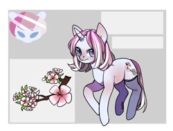 Size: 1280x974 | Tagged: safe, artist:helemaranth, derpibooru import, oc, oc only, pony, unicorn, abstract background, bust, clothes, duo, flower, frown, horn, reference sheet, signature, simple background, socks, unicorn oc, white background