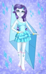 Size: 1600x2560 | Tagged: safe, artist:roanalcorano, derpibooru import, rarity, equestria girls, equestria girls (movie), breasts, cleavage, cutie mark background, fall formal outfits, female, solo