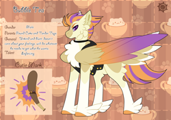 Size: 3500x2454 | Tagged: safe, artist:nobleclay, derpibooru import, oc, oc:bubble tea, pegasus, pony, colored wings, feathered fetlocks, magical gay spawn, male, multicolored wings, offspring, parent:pound cake, parent:tender taps, reference sheet, solo, stallion, tail feathers, wings