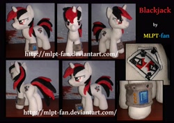 Size: 5360x3792 | Tagged: safe, artist:calusariac, derpibooru import, oc, oc only, oc:blackjack, pony, unicorn, fallout equestria, fallout equestria: project horizons, i want it now, irl, photo, pipboy, pipbuck, plushie, solo