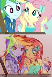 Size: 733x1080 | Tagged: safe, artist:samarina, derpibooru import, screencap, fluttershy, rainbow dash, better together, equestria girls, rollercoaster of friendship, duo, duo female, female, redraw, scene interpretation, screencap reference