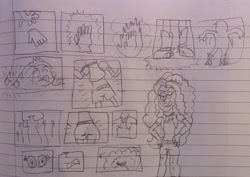 Size: 3525x2500 | Tagged: safe, artist:13mcjunkinm, derpibooru import, adagio dazzle, oc, oc:james "jimmy" thomas hook, fanfic:dazzles in the dark, equestria girls, rainbow rocks, character to character, fanfic art, lined paper, male to female, rule 63, transformation, transformation sequence, transgender transformation