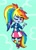 Size: 1024x1436 | Tagged: safe, artist:ameliacostanza, derpibooru import, rainbow dash, equestria girls, bandaid, blushing, clothes, compression shorts, converse, cute, dashabetes, female, one eye closed, open mouth, ponied up, pony ears, ponytail, rainbow socks, shoes, shrug, skirt, socks, solo, striped socks, sweatband, wink