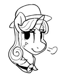 Size: 451x547 | Tagged: safe, artist:tallaferroxiv, quiet gestures, pony, unicorn, ask quiet gestures, female, hat, mare, mime, solo