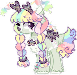 Size: 850x836 | Tagged: safe, artist:kurosawakuro, derpibooru import, oc, oc:oragami, deer, deer pony, original species, female, scented pony, simple background, solo, transparent background