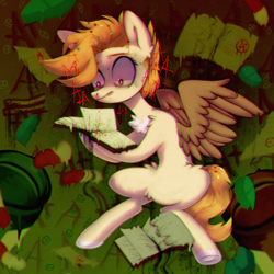 Size: 1280x1280 | Tagged: safe, artist:starrcoma, derpibooru import, oc, oc only, pegasus, pony, book, solo