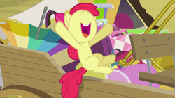 Size: 1280x720 | Tagged: safe, derpibooru import, screencap, apple bloom, earth pony, pony, pinkie apple pie, excited, female, filly