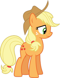 Size: 5000x6480 | Tagged: safe, artist:n0kkun, derpibooru import, applejack, earth pony, pony, applejack's hat, cowboy hat, female, freckles, hat, mare, simple background, solo, transparent background, vector