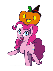 Size: 1350x1800 | Tagged: safe, artist:flutterluv, derpibooru import, pinkie pie, earth pony, pony, halloween, holiday, jack-o-lantern, pumpkin, simple background, smiling, solo, transparent background