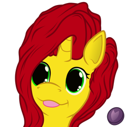 Size: 1512x1512 | Tagged: safe, artist:terminalhash, derpibooru import, oc, oc only, oc:rouzfirecarrot, pony, unicorn, simple background, solo, tongue out, transparent background, vector