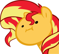 Size: 615x558 | Tagged: safe, artist:nano23823, derpibooru import, sunset shimmer, pony, unicorn, .svg available, :i, base used, bust, female, mare, simple background, solo, svg, transparent background, vector