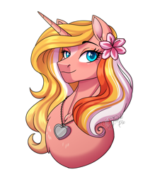 Size: 2800x3300 | Tagged: safe, artist:jack-pie, derpibooru import, oc, oc only, oc:dreamy sweet, pony, unicorn, beautiful, commission, female, high res, jewelry, mare, necklace, pretty, simple background, smiling, solo, transparent background