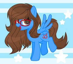 Size: 1545x1353 | Tagged: safe, artist:thieeur-nawng, derpibooru import, oc, oc only, pegasus, pony, abstract background, base used, glasses, open mouth, pegasus oc, smiling, solo, wings