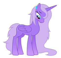 Size: 2514x2386 | Tagged: safe, artist:jennieoo, derpibooru import, oc, oc only, oc:lavender heart, alicorn, pony, alicorn oc, blushing, commission, ear piercing, female, long hair, mare, piercing, shy, simple background, solo, transparent background, vector