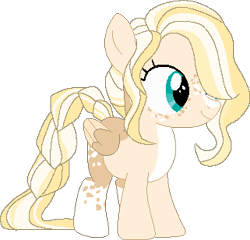 Size: 321x308 | Tagged: safe, artist:klawiee, artist:selenaede, derpibooru import, oc, oc:buttercup, pegasus, pony, base used, blank flank, female, filly, freckles, hair over one eye, offspring, parent:big macintosh, parent:fluttershy, parents:fluttermac, pegasus oc, simple background, solo, transparent background, wings