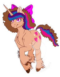 Size: 1080x1394 | Tagged: safe, artist:silentwolf-oficial, derpibooru import, oc, oc only, pony, bow, chest fluff, colored hooves, hair bow, hoof fluff, signature, simple background, solo, transparent background, watermark