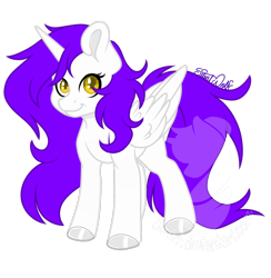 Size: 1080x1108 | Tagged: safe, artist:silentwolf-oficial, derpibooru import, oc, oc only, alicorn, pony, alicorn oc, colored hooves, horn, signature, simple background, smiling, solo, transparent background, watermark, wings