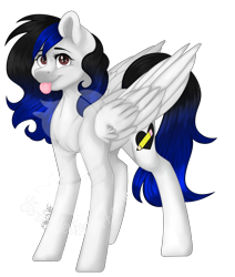 Size: 2918x3443 | Tagged: safe, artist:silentwolf-oficial, derpibooru import, oc, oc only, pegasus, pony, :p, pegasus oc, signature, simple background, solo, tongue out, transparent background, watermark, wings