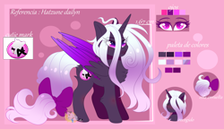 Size: 5200x3000 | Tagged: safe, artist:2pandita, derpibooru import, oc, oc:hatsune dailyn, alicorn, pony, female, mare, reference sheet, solo, two toned wings, wings