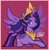 Size: 1252x1274 | Tagged: safe, artist:mn27, derpibooru import, twilight sparkle, twilight sparkle (alicorn), alicorn, pony, colored pupils, crown, female, horn, jewelry, looking at you, mare, peytral, red background, regalia, simple background, smiling, solo, spread wings, wings