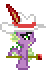 Size: 50x70 | Tagged: safe, artist:color anon, spike, dragon, animated, cane, pimp hat, pixel art, solo