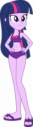 Size: 5188x19831 | Tagged: safe, artist:firesidearmy46231, derpibooru import, twilight sparkle, twilight sparkle (alicorn), alicorn, equestria girls, adorasexy, belly button, bikini, clothes, cute, feet, female, flip-flops, hand on hip, sandals, sexy, simple background, solo, swimsuit, transparent background, twiabetes, vector