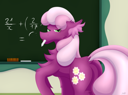 Size: 3329x2463 | Tagged: safe, artist:thebenalpha, derpibooru import, cheerilee, earth pony, pony, butt, chalk, chalkboard, classroom, ear fluff, female, flowerbutt, mare, solo