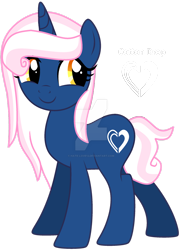 Size: 1280x1755 | Tagged: safe, artist:hate-love12, derpibooru import, oc, oc only, oc:cotton drop, pony, unicorn, deviantart watermark, female, magical lesbian spawn, mare, obtrusive watermark, offspring, parent:bon bon, parent:lyra heartstrings, parents:lyrabon, simple background, solo, transparent background, watermark