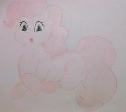 Size: 2044x1819 | Tagged: safe, derpibooru import, pinkie pie, earth pony, pony, fluffy, photo, ponk, solo, tongue out, traditional art