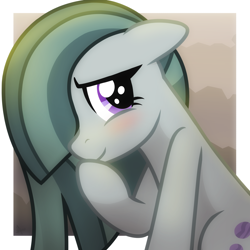 Size: 2048x2048 | Tagged: safe, artist:whitequartztheartist, derpibooru import, marble pie, earth pony, pony, blushing, solo