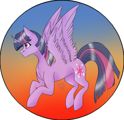 Size: 1170x1128 | Tagged: safe, artist:toptian, derpibooru import, twilight sparkle, twilight sparkle (alicorn), alicorn, pony, abstract background, female, mare, solo