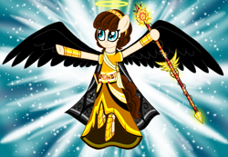 Size: 2000x1384 | Tagged: safe, artist:katya, derpibooru import, edit, pegasus, angelic wings, scepter, wings