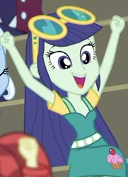 Size: 388x536 | Tagged: safe, derpibooru import, screencap, blueberry cake, better together, equestria girls, background human, cheering, cropped