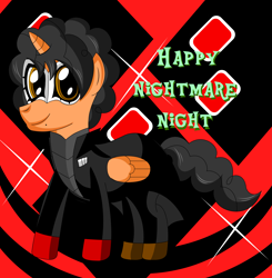 Size: 8047x8211 | Tagged: safe, artist:nupiethehero, derpibooru import, oc, oc:nupie, alicorn, alicorn oc, anime, clothes, costume, crossover, halloween, halloween costume, holiday, horn, joker (persona), persona, persona 5, wings