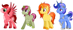 Size: 900x376 | Tagged: safe, artist:nivimonster, derpibooru import, oc, oc only, alicorn, pegasus, pony, unicorn, crystal horn, crystal wings, horn, male, simple background, stallion, transparent background, wings