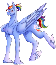 Size: 2517x2901 | Tagged: safe, artist:amcirken, derpibooru import, rainbow dash, pegasus, pony, simple background, solo, transparent background, unshorn fetlocks, winged hooves