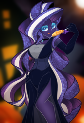 Size: 2200x3200 | Tagged: safe, artist:geraritydevillefort, derpibooru import, nightmare rarity, equestria girls, candy, clothes, equestria girls-ified, evening gloves, food, gloves, halloween, holiday, lollipop, long gloves, nightmare night, tongue out