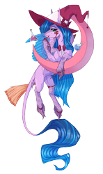 Size: 740x1246 | Tagged: safe, artist:lunawolf28, derpibooru import, oc, oc only, pony, blood, female, hat, mare, moon, simple background, solo, transparent background, witch hat