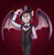 Size: 1894x1922 | Tagged: safe, artist:thebowtieone, derpibooru import, oc, oc only, oc:bowtie, anthro, undead, vampire, anthro oc, bat wings, bowtie, clothes, fangs, female, gradient background, hat, mare, pants, solo, top hat, vest