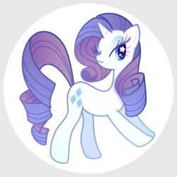 Size: 1200x1200 | Tagged: safe, artist:boon_9, derpibooru import, part of a set, rarity, pony, unicorn, circle background, female, mare, one eye closed, solo, starry eyes, wingding eyes, wink