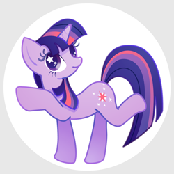 Size: 1200x1200 | Tagged: safe, artist:boon_9, derpibooru import, part of a set, twilight sparkle, unicorn twilight, pony, unicorn, anatomically incorrect, circle background, cute, female, incorrect leg anatomy, mare, solo, starry eyes, twiabetes, wingding eyes