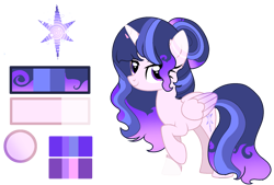 Size: 1835x1244 | Tagged: safe, artist:firegalaxysparkle, derpibooru import, oc, oc:galaxy ice, alicorn, pony, female, mare, offspring, parent:flash sentry, parent:twilight sparkle, parents:flashlight, reference sheet, simple background, solo, transparent background