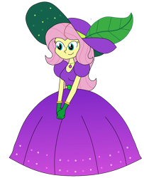 Size: 1024x1261 | Tagged: safe, artist:rarity525, derpibooru import, fluttershy, better together, equestria girls, holidays unwrapped, clothes, dress, gown, hat, simple background, solo, transparent background