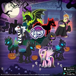Size: 960x960 | Tagged: safe, derpibooru import, idw, pony of shadows, princess cadance, queen trottingham, shadowmane, smudge (character), the headless horse (character), alicorn, changeling, earth pony, headless horse, pegasus, pony, evil cadance, female, gameloft, headless, idw showified, long face, male, mare, mirror universe, moon, my little pony logo, stallion