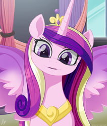 Size: 1272x1500 | Tagged: safe, artist:pyro_artwork, artist:pyropk, derpibooru import, princess cadance, alicorn, pony, corn, crown, cute, cutedance, female, food, jewelry, looking at you, mare, open mouth, regalia, smiling, smiling at you, solo, spread wings, wings